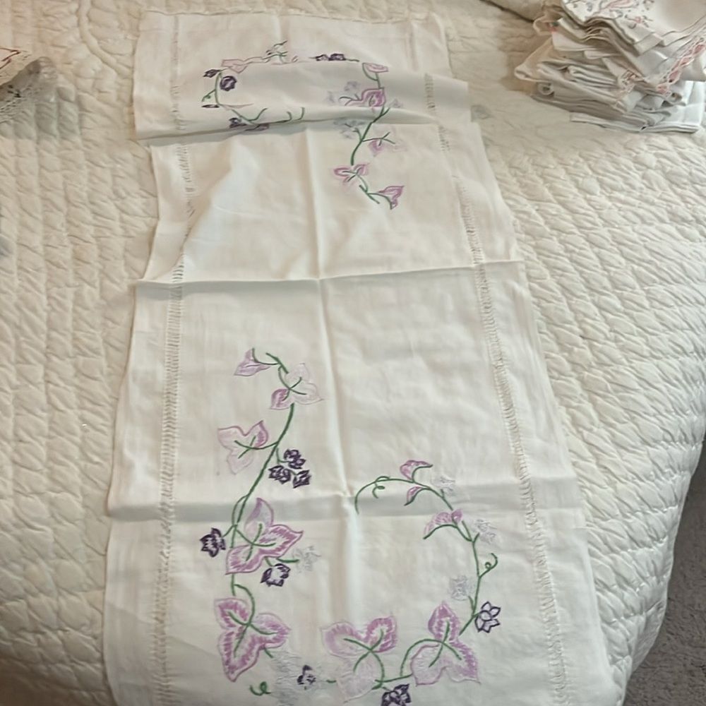 Floral Embroidered Table Runner - Picture 7 of 7